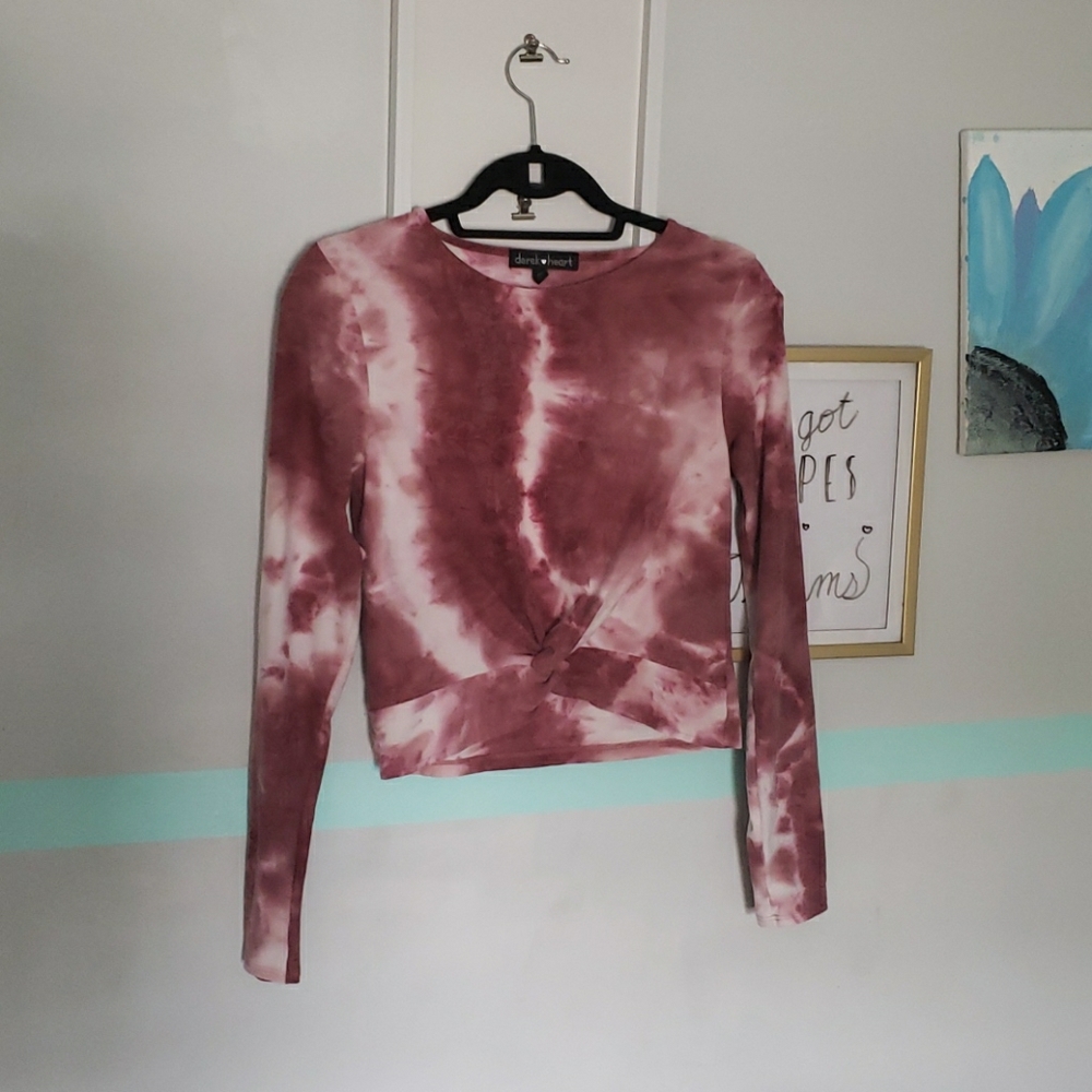 Long Sleeved Maroon Crop Top